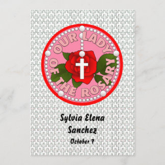 Die Frau des Rosenkranzes lädt Einladung