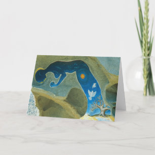 Die Frau, die vom Kosmos/gemacht wurde, faltete Karte