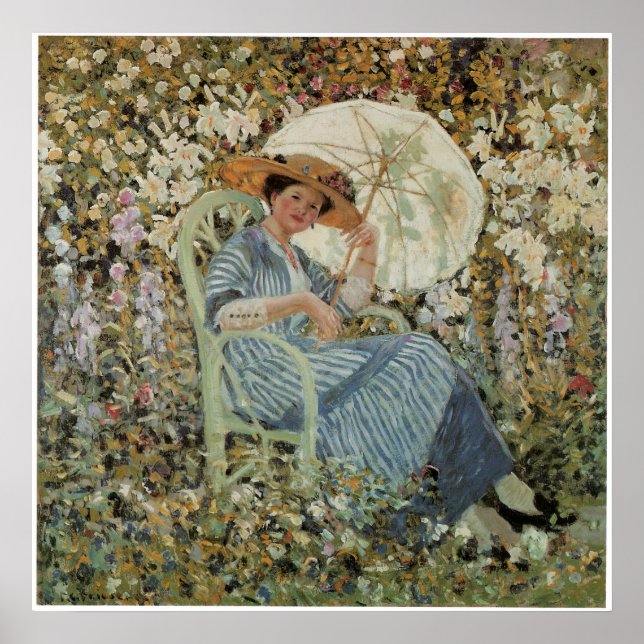 Die Frau im Garden Fine Art Poster (Vorne)