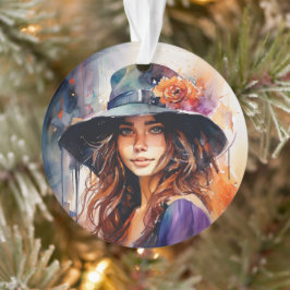 Die Frau im Hut: Portrait der lebendigen Gnade Ornament