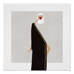 Die Frau im Schwarzen Glamour - Illustrationspopst Poster