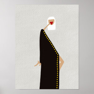 Die Frau im Schwarzen Glamour - Illustrationspopst Poster