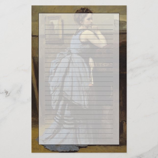 Die Frau in Blau, 1874 Briefpapier (Vorderseite)