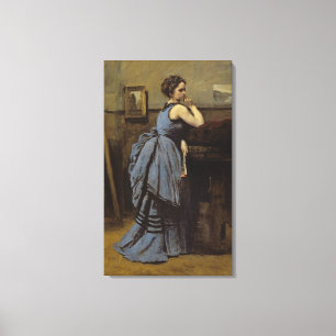 Die Frau in Blau, 1874 Leinwanddruck