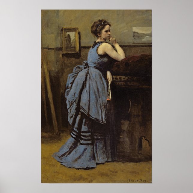 Die Frau in Blau, 1874 Poster (Vorne)