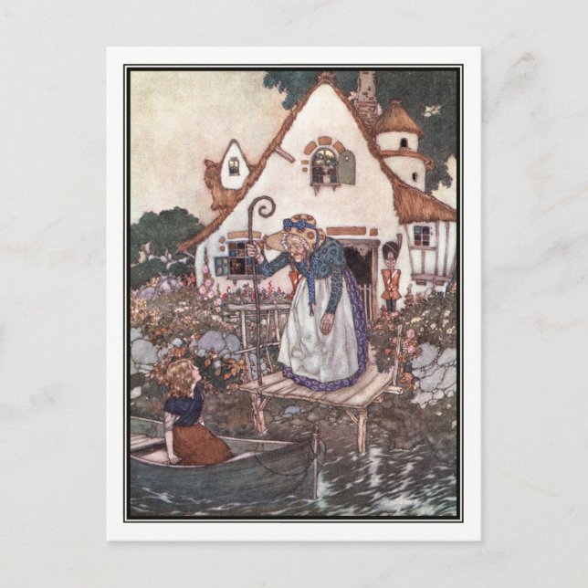 Die Frau lernte in Magie von Edmund Dulac Postkarte (Vorderseite)