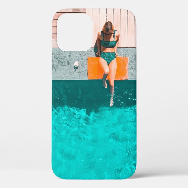 Die Frau liegt morgens neben dem Pool Case-Mate iPhone Hülle (Rückseite)