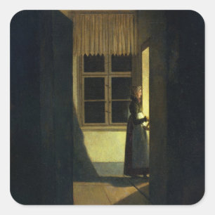 Die Frau mit dem Kerzenständer, 1825 Quadratischer Aufkleber