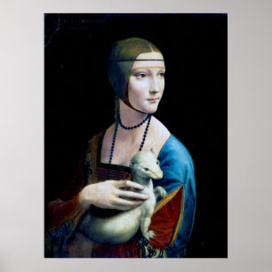 Die Frau mit einem Ermine, Leonardo da Vinci Poster