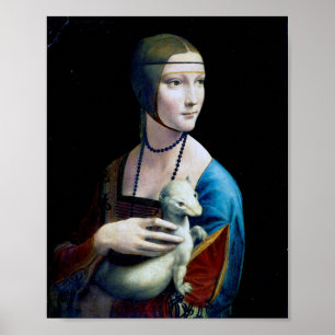 Die Frau mit einem Ermine, Leonardo da Vinci Poster