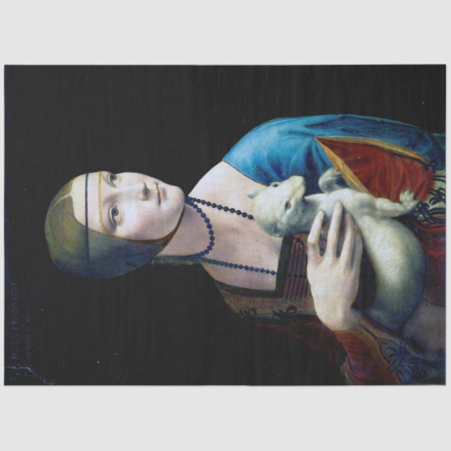 Die Frau mit einem Ermine, Leonardo da Vinci Seidenpapier (Vorderseite)