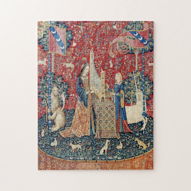 Die Frau und das Einhorn, hörend Puzzle (Vertikal)