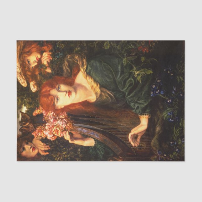 Die Frau von Garlandi von Dante Gabriel Rossetti Seidenpapier (Vorderseite)