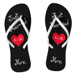 Die Frau von Mr. & Mrs. Just Married Flip Flops