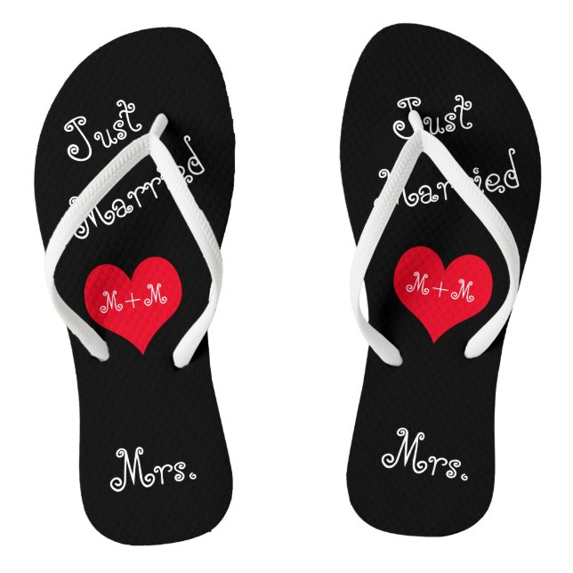 Die Frau von Mr. & Mrs. Just Married Flip Flops (Fußbett)