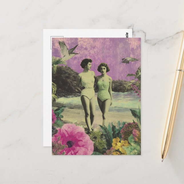 Die Frauen am Strand Postkarte (Vorderseite/Rückseite Beispiel)