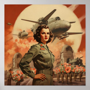 Die Frauen im Anzug des Zweiten Weltkriegs Poster