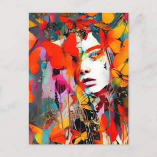 Die Frauen stehen vor den Schmetterlingen Postkarte