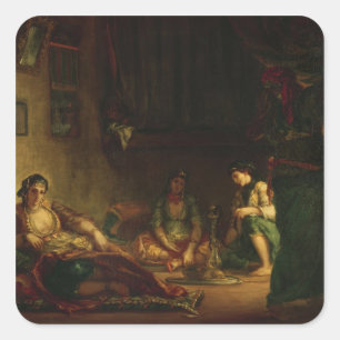Die Frauen von Algier in ihrem Harem, 1847-49 Quadratischer Aufkleber