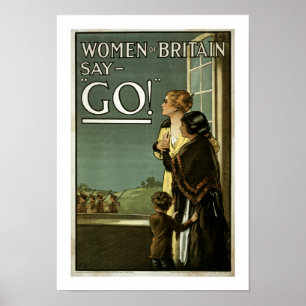 Die Frauen von Großbritannien sagen GO! (Weiß) Poster