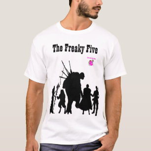 Die Freaky Five in schwarzer Silhouette auf Weiß T-Shirt
