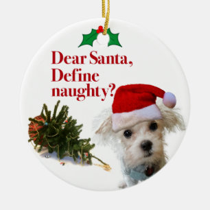 Die freche Bichon Keramik Ornament