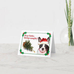 Die freche Boston Terrier-Weihnachtskarte Feiertagskarte