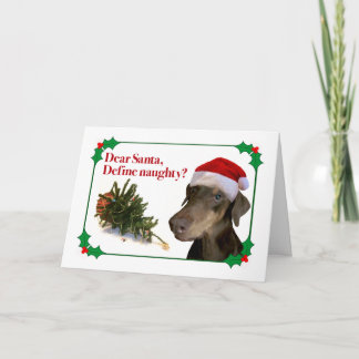 Die freche Dobermann-Feiertags-Karte Karte