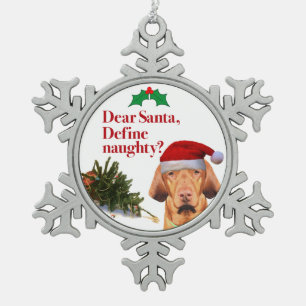 Die freche Vizsla Verzierung Schneeflocken Zinn-Ornament