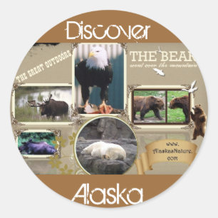 Die freie Natur in Alaska Runder Aufkleber
