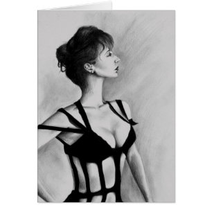 Die Freifrau Woman Kunst Portrait Black u. weißes