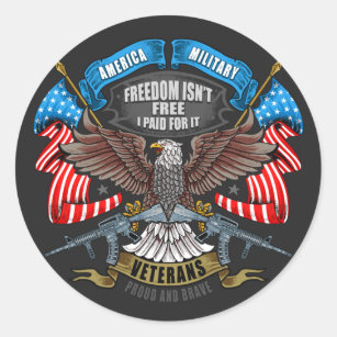 Die Freiheit des Veteranen-Tages ist nicht kostenl Runder Aufkleber