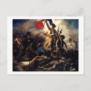 Die Freiheit, die das Volk führt, Eugene Delacroix Postkarte