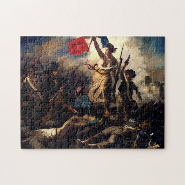 Die Freiheit, die das Volk führt, Eugene Delacroix Puzzle (Horizontal)