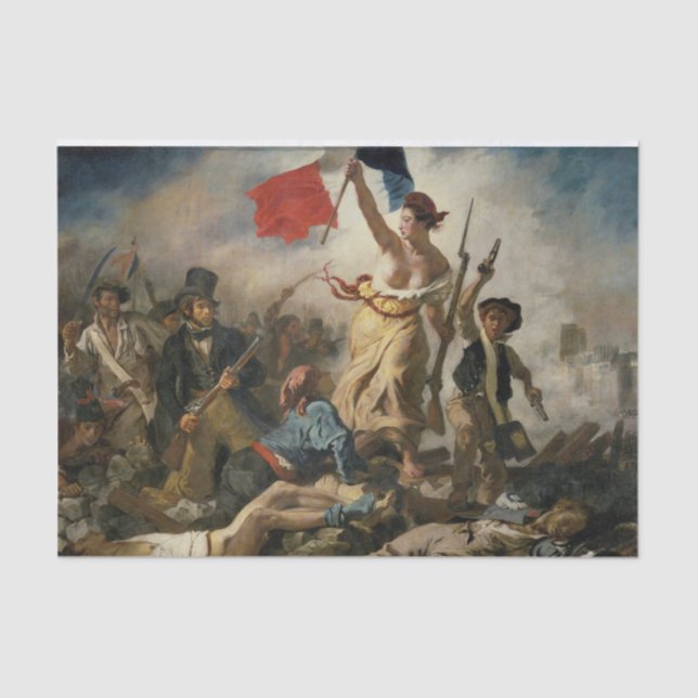 Die Freiheit, die das Volk führt, Eugène Delacroix Seidenpapier (Vorderseite)