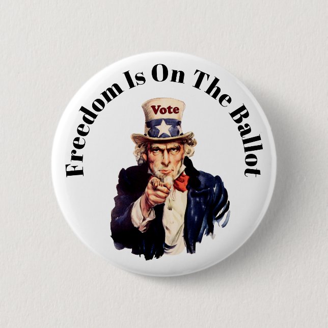 Die Freiheit steht 2026 an der Wahl Button (Vorderseite)