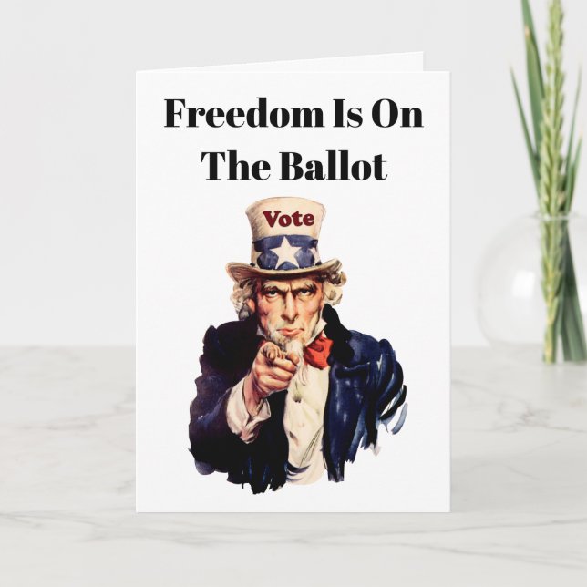 Die Freiheit steht 2026 an der Wahl Karte (Vorderseite)