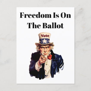 Die Freiheit steht 2026 an der Wahl Postkarte