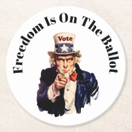 Die Freiheit steht 2026 an der Wahl Runder Pappuntersetzer