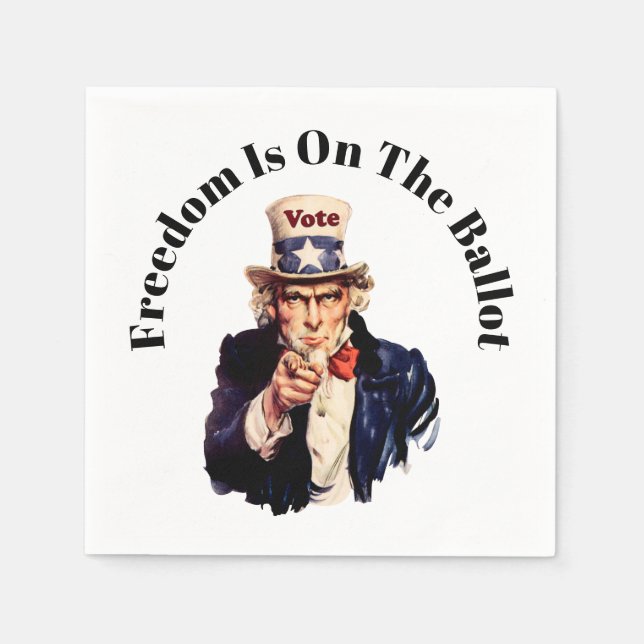 Die Freiheit steht 2026 an der Wahl Serviette (Vorderseite)