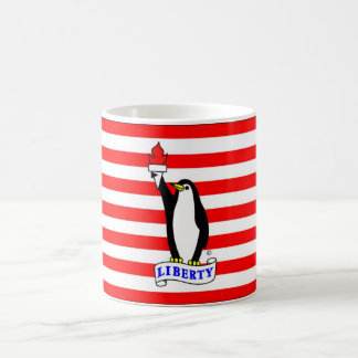 Die Freiheitpenguin-Flaggen-Tasse Kaffeetasse