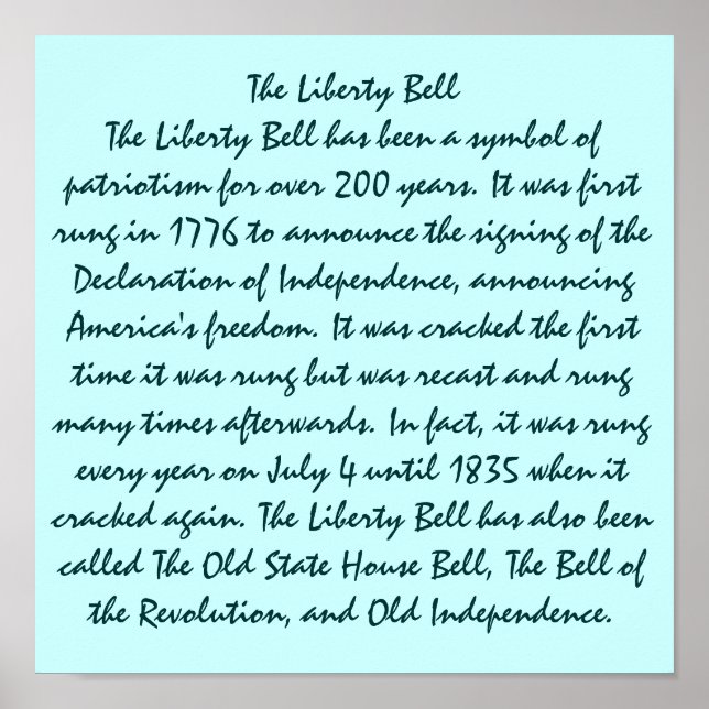 Die Freiheitsglocke Poster (Vorne)