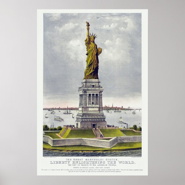 Die Freiheitsstatue, Die große Bartholdi-Statue Poster (Vorne)