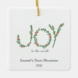 Die Freude am ersten Weihnachtsfest des World Baby Keramikornament