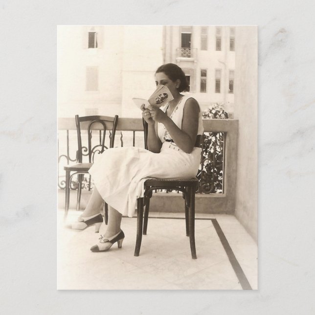 Die Freude am Lesen der Postkarte (Vorderseite)