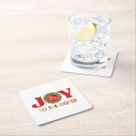 Die Freude am Weihnachtskranz der Welt Rechteckiger Pappuntersetzer