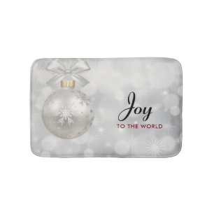 Die Freude am Welt Elegant Silver Christmas Ball Badematte