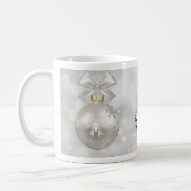 Die Freude am Welt Elegant Silver Christmas Ball Kaffeetasse (Links)