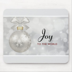 Die Freude am Welt Elegant Silver Christmas Ball Mousepad