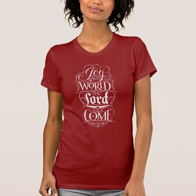 Die Freude an der Christlichen Weihnachtskalligrap T-Shirt (Vorderseite)